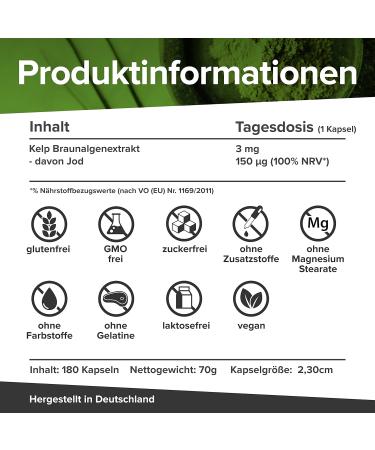 Surpresa Natural - High-Dose Natural Iodine Capsules from Kelp | 900 Tablets Vegan & Salt-Free | Laboratory Tested Made in Germany | 30-Month Supply (5 Pack) - Buy Online on GoSupps.com