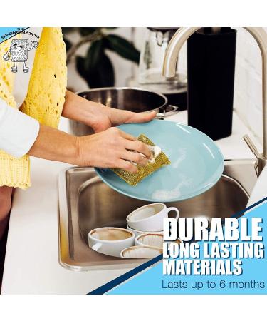 Heavy Duty Scrubbing Sponges - Kitchen Scrubbing Cleaner Sponges (6 Pack) - Buy Online on GoSupps.com