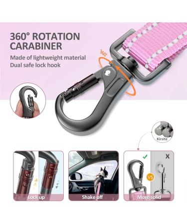 Iokheira Adjustable Dog Seat Belt for Car Safety - Universal Fit & Secure Locking Rod (Pink) | International Shipping - Buy Online on GoSupps.com