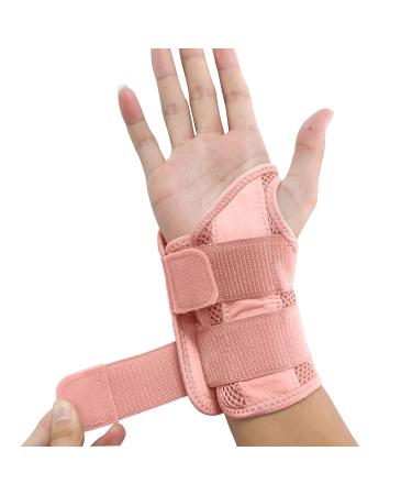 Buy Nucamper Breathable Adjustable Wristband for Arthritis & Tendinitis - Left-Handed Pink Wrinkle Bandage with Metal Rail Stabilizer for Men & Women - Buy Online on GoSupps.com