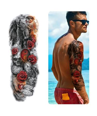GFHIH Christmas Full Arm Temporary Tattoos for Men and Women - Waterproof & Realistic Sleeve Designs - Long Lasting Holiday Gift - 12 Sheets (L19xW7) - Buy Online on GoSupps.com