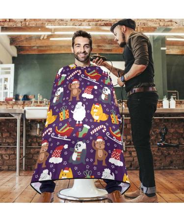 Visesunny Funny Monkey Santa Claus Barber Cape - Water-Resistant Hair Cutting Apron for Stylish Grooming | Anti-Static Polyester Salon Cape - Buy Online on GoSupps.com