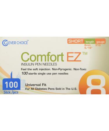Clever Choice Comfortez 31g 8mm Insulin Pen Needles - 100 Count | Diabetes Supplies - Buy Online on GoSupps.com