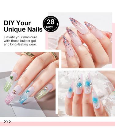  MIZHSE MIZHSE 2pcs 8 in 1 Multi-Functional 3D Gel Clear Builder Precision Tip for Nail Charms Rhinestone Glue Sculpting Nail Extensions Modelling 15ml - Buy Online on GoSupps.com