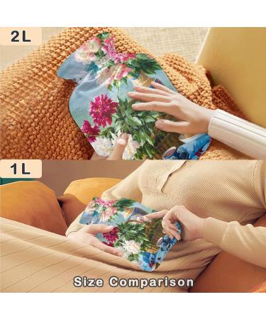 Buy Naanle Bird & Flowers Oil Painting Heat Bottle - 2L Large Hand/Foot Warmer for Pain Relief & Cold Therapy - International Shipping Available - Buy Online on GoSupps.com