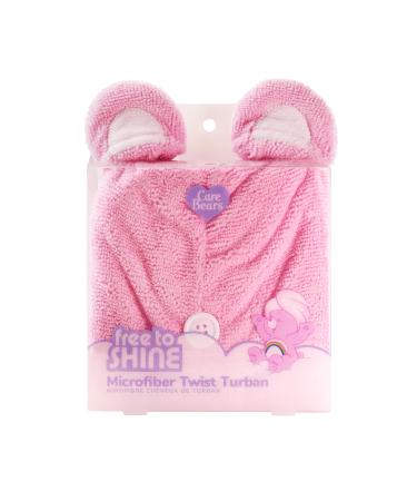 Care Bears Microfiber Hair Towel Wrap Cheer Bear Women's Quick Dry Twist Turban for Wet Hair Lightweight and Absorbent Pink