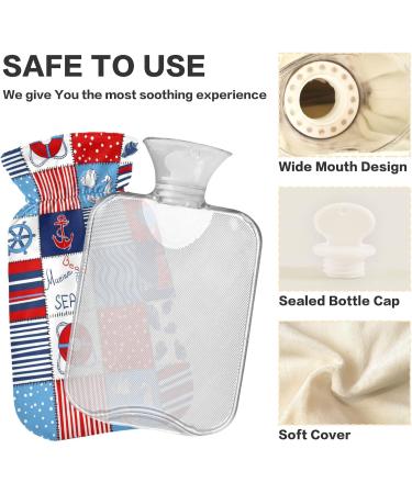 Naanle Ocean Sea Horse Heat Bottle 1L - Transparent Warm Water Flask for Pain Relief & Cold Therapy | Bed Hand & Foot Warmer - Buy Online on GoSupps.com