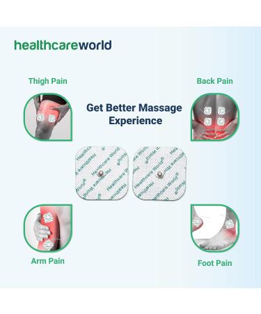 TENS Electrode Pads 5x5cm with Stud Connection 3.5mm Stud (4 Pieces) Shoulder Knee arm Back Muscle Pain Relief - Buy Online on GoSupps.com