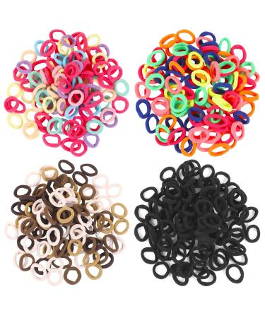 400Pcs Baby Hair Ties  2cm Multicolor Toddler Hair Ties for Girls and Kids Cotton Soft Seamless Ponytail Holders Summer Accessories - Buy Online on GoSupps.com