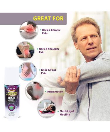 Inmotion Hemp Roll On for Pain - Premium Ultra Strength Relief for Joint, Muscle & Back - Fast Acting and Long Lasting - Odorless Hemp Oil Formula - Buy Online on GoSupps.com