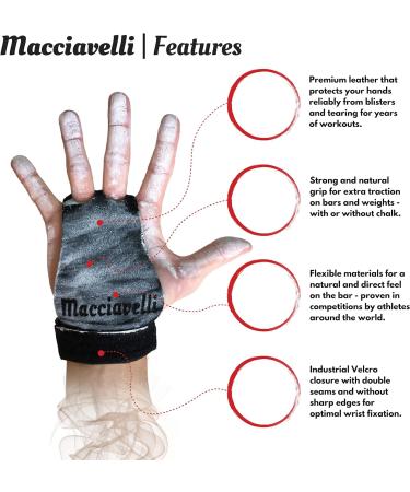 Macciavelli Pull Up Grips | Hand Grips for Calisthenics Cross Training & Gymnastics | Alternative to Fitness Gloves - Black - Buy Online on GoSupps.com