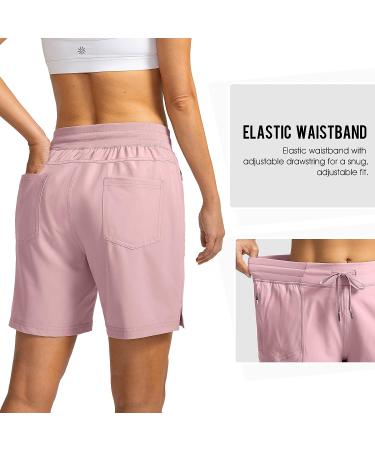 Soothfeel Women's Hiking Cargo Shorts - Quick Dry Athletic Golf Shorts - 7 Inch - H-pink, X-Small - Buy Online on GoSupps.com