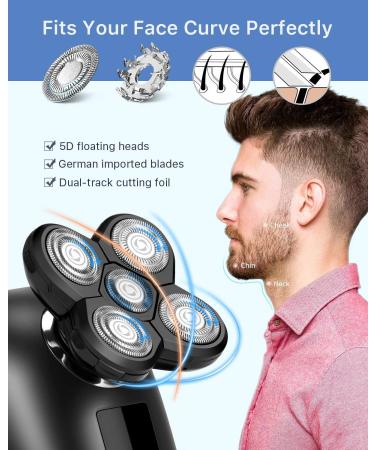 Hair Clippers Men 5-in-1 Rechargeable Shaver Beauty Kit Nose Hair Trimmer Hair Clipper Electric Shaver Facial Cleansing Brush for Men - Buy Online on GoSupps.com