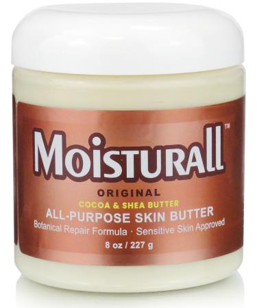 Beesaluxe Moisturall Original All-Purpose Body & Face Butter - Propolis Honeyquat Cocoa & Shea - Rich Moisturizer for Sensitive Dry Skin (8 Ounce)