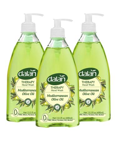 Dalan Therapy Mediterranean Olive Oil Ultra Moisturizing Liquid Hand Soap for Normal and Dry Hands Fresh Clean and Soft Feeling (13.5 Fl Oz / 400 mL (Pack of 3))