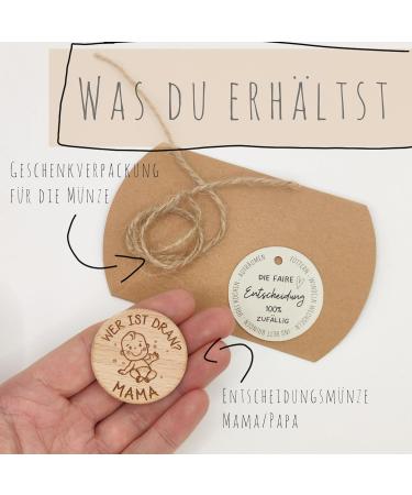 Decision Coin Mama Papa Gift | Unique Birth Decision Aid for Parents | Wooden Pregnancy Gift for Young Girls | Thoughtful Gift Packaging - Buy Online on GoSupps.com