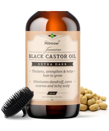 Jamaican Black Castor Oil by June Milnrow | For Hair and Eyelash Growth - Thickens & Strengthens Hair - Moisturizes Skin - 100% Natural - For All Hair & Skin Types (300ML EXTRA DARK)