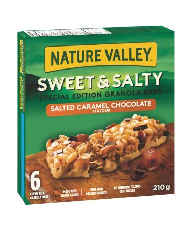 Nature Valley Sweet & Salty Salted Caramel Chocolate Flavoured Granola Bars, Special Edition, 6 Count, 210g/7.4 oz., {Imported from Canada}