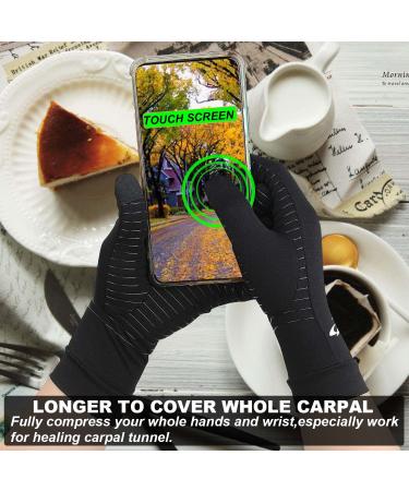 2 Pairs Full Finger Copper Compression Arthritis Gloves with Touchscreen Tips - Medium Size for Men and Women, Carpal Tunnel and Typing Support - Buy Online on GoSupps.com