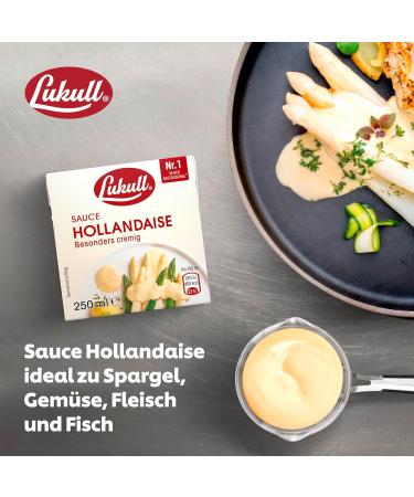 Lukull Hollandaise Sauce - Creamy Asparagus & Vegetable Sauce 250ml | Ready-to-Serve 12 Pieces - Ideal for Meat & Fish | International Shipping - Buy Online on GoSupps.com