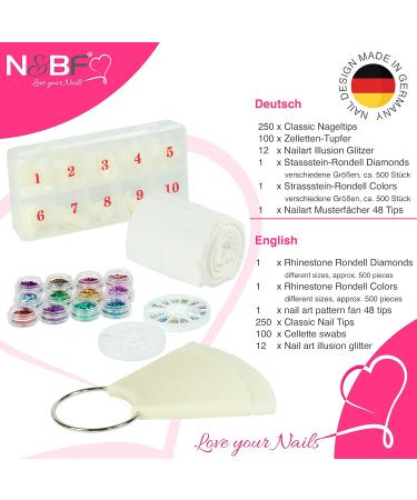 NAILS FACTORY N&BF | UV Gel Nail Studio Starter Set - Complete Nail Art Kit with UV Lamp & Base Gel - Buy Online on GoSupps.com