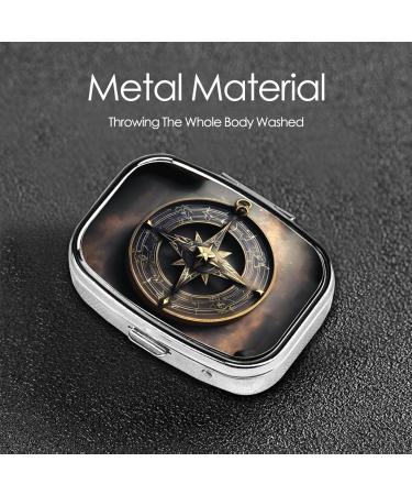 Magical Norse Runes Compass Pill Case | Travel Pill Organizer & Gift | Cute 2 Compartment Pocket Size - Buy Online on GoSupps.com