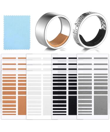 16 Sheets Invisible Ring Size Adjuster with 2 Pieces Plastic Ring Guard Ring Size Adjuster for Loose Jewelry Rings Guard Tightener, Spacer, Sizer, Fixing Wide Rings, 4 Colors, 2 Kinds of Thickness