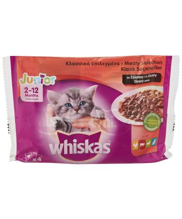 whiskas Multipack Food in the selection of Junior Cats Gelatin Meat (4 Bags x 100g)