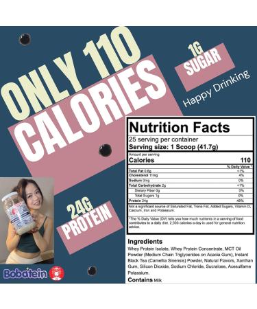 Boba Tea Protein Milk Tea Black Tea Whey Protein Powder 24g 1g Sugar - Buy Online on GoSupps.com