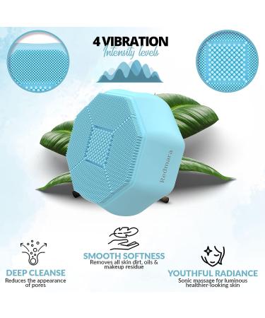REDMARA OCTO Sonic Face Brush with Hot Massager - Silicone Exfoliator for Clean Pores & Glowing Skin (Blue) - Buy Online on GoSupps.com