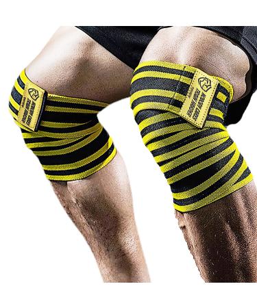 TAVIEW weightlifting Kneechoner (1-pair) 180cm elastic elastic elbow support & compression powerlifting fitness cross-training & gym workout yellow - Buy Online on GoSupps.com