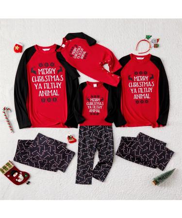 PatPat Family Christmas Pajamas Set - Tree Snowflake & Letters Print Sleepwear - Red - Kids 2-3 Years - Buy Online on GoSupps.com