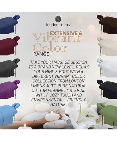London Linens 3 Piece Massage Table Sheets Set - 100% Natural Cotton Flannel - Light Blue - Buy Online on GoSupps.com