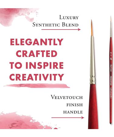 Princeton Velvetouch Series 3950 Short Liner Paint Brush - Acrylic, Oil, Watercolor - Size 10/0 - Buy Online on GoSupps.com