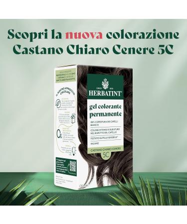  Herbatint Herbatint Permanent Hair Color Gel 5C Light Ash Brown - 170 ml | Ammonia-Free 100% Gray Coverage | For Sensitive Skin with 8 Natural Organic Extracts - Buy Online on GoSupps.com