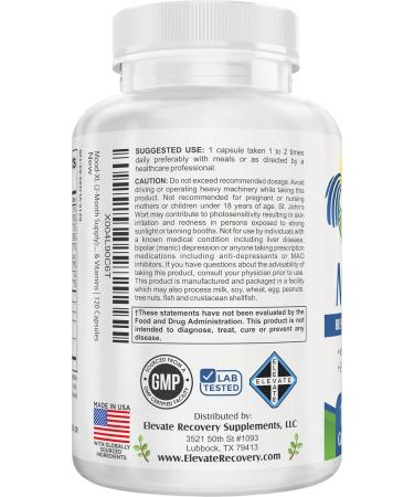 2-Month Mood Support Supplement (Mood-XL) | 13-Ingredient Calm & Balance Formula with 5-HTP Ashwagandha GABA & B-Vitamins | Mood Supplements | 60-Day Bulk Supply | 120 Capsules - Buy Online on GoSupps.com