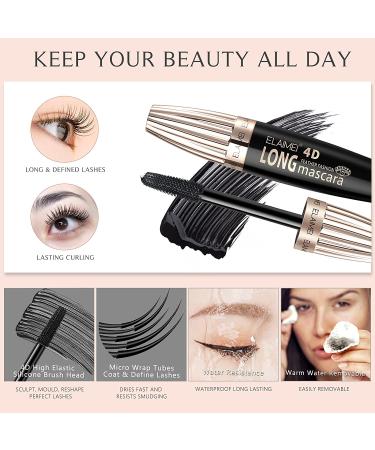 4D Silk Fiber Waterproof Mascara - Black, Volume & Length, Smudge-Proof, Long-Lasting All Day - Buy Online on GoSupps.com