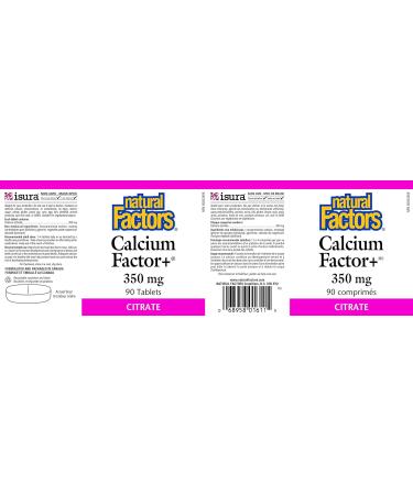 Natural Factors - Calcium Factor+ Citrate 350mg 90 Tablets - Buy Online on GoSupps.com