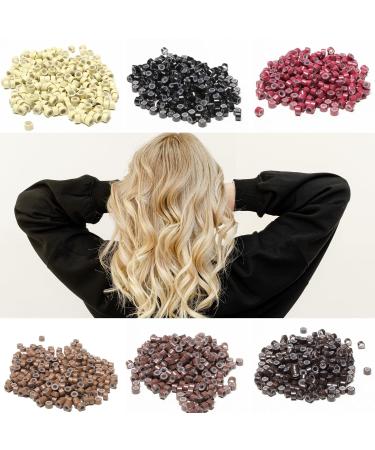 Hair2Heart Microring Silicone for Real Hair Extensions - Gentle Fastening - #6 Light Brown - 100 Pieces of 1g I-Tips & Loops - Buy Online on GoSupps.com