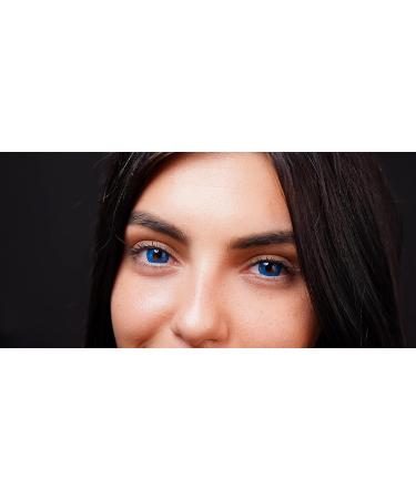 Buy Blue Crazy Colored Contact Lenses - Annual Anime Soft Lenses for Cosplay Carnival & Halloween | 2 Pieces + Containers - Buy Online on GoSupps.com