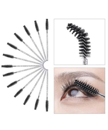 200 Crystal Disposable Lip Brush and Eyebrow Spoolie Mascara Wands Kit (Black) - Makeup Beauty Tool Set - Buy Online on GoSupps.com