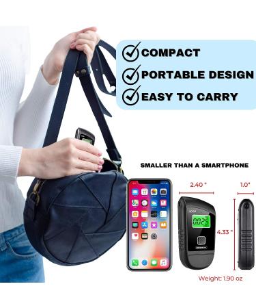 FDA Cleared Portable Alcohol Tester with LCD Screen & 10x Mouthpieces | Fast & Accurate BAC Results | Professional-Grade Personal Breathalyzer - Buy Online on GoSupps.com