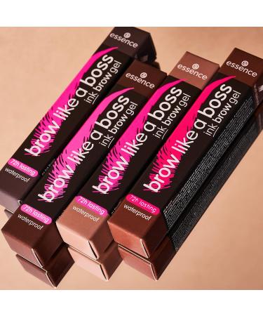 Essence Brow Like A Boss Brow Gel - Waterproof & Smudge Proof Tint - 72-Hour Wear - Vegan & Cruelty Free - Oil, Fragrance, Paraben, Alcohol, & Microplastic Free (02 Brown) - Buy Online on GoSupps.com