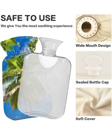 Buy Naanle 2L Hot Water Bottle with Cover - Sea Beach Palm Design for Menstrual Cramps & Pain Relief | Heat & Cold Therapy - Buy Online on GoSupps.com
