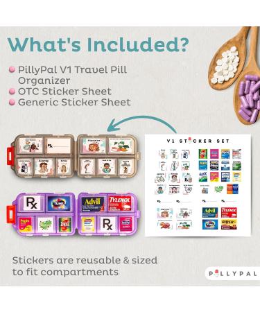 V1 Portable Travel Pill Organizer - 10 Slot Durable Case for Meds Vitamins & Travel Essentials - Blue - Buy Online on GoSupps.com