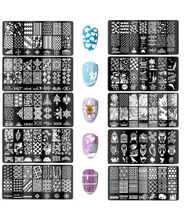 33Pcs Nail Stamper Kit with Image Plates, Gradient Nails Sponges, Scraper Set & Storage Bag - Nail Art Stamping Template Set for Easy DIY Designs - Buy Online on GoSupps.com