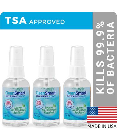 CleanSmart To Go Disinfectant 2 oz Bottle (Pack of 3) | TSA-Approved, Kills 99.9% of Viruses - Buy Online on GoSupps.com
