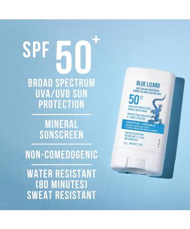 BLUE LIZARD Sensitive Skin Sunscreen Combo Pack for Face & Body SPF30 Mineral Sunscreen for Face Fragrance-Free SPF 50 Lotion for Body SPF 50 Stick 3 Count 89 ml Tube 48g Tube and 14g Stick - Buy Online on GoSupps.com