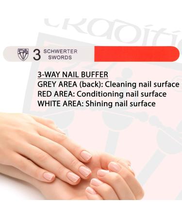 3 Swords Germany Sapphire Metal Nail File Set with 3-Way Nail Buffer - Nail Care Kit Made in Germany - Buy Online on GoSupps.com