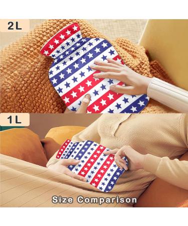 Naanle Stripes American Hot Water Bottle 1L | Transparent Bag | Heat Therapy & Pain Relief for Bed Hands & Feet - Buy Online on GoSupps.com